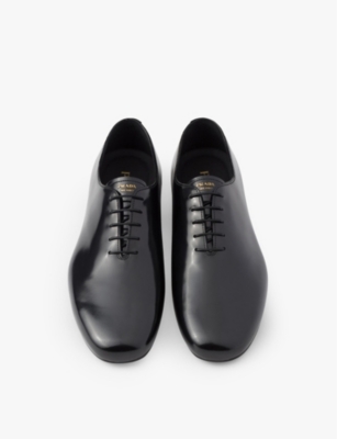 PRADA: Branded brushed leather brogues