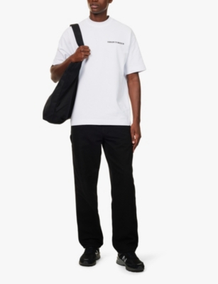 The Couture Club Mens Heavyweight Copyright Text-print Relaxed-fit Cotton-jersey T-shirt White In White