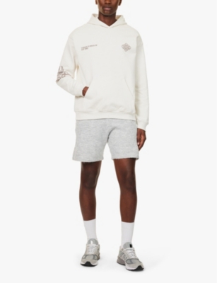 The Couture Club Mens Offwhite Blurred Emblem Text-print Relaxed-fit Hoody In Offwhite