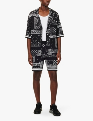 Shop The Couture Club Mens Paisley Regular-fit Knitted Shorts Black