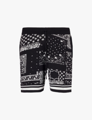 Shop The Couture Club Mens Paisley Regular-fit Knitted Shorts Black