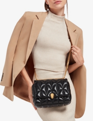 Bvlgari Womens Black Serpenti Sugarloaf Medium Leather Shoulder Bag In Black