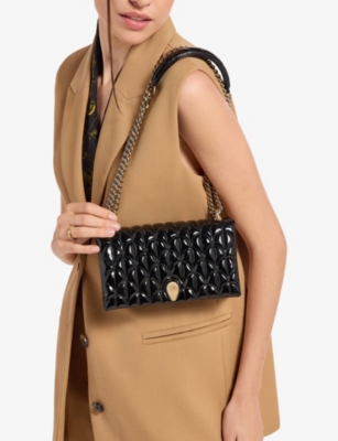 Bvlgari Womens Black Serpenti Sugarloaf Leather Shoulder Bag In Black