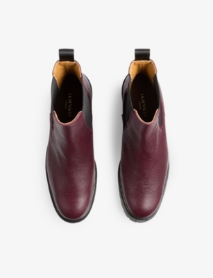 Lk Bennett Womens  Cadea Tread-sole Leather Ankle Boots In Red-wine