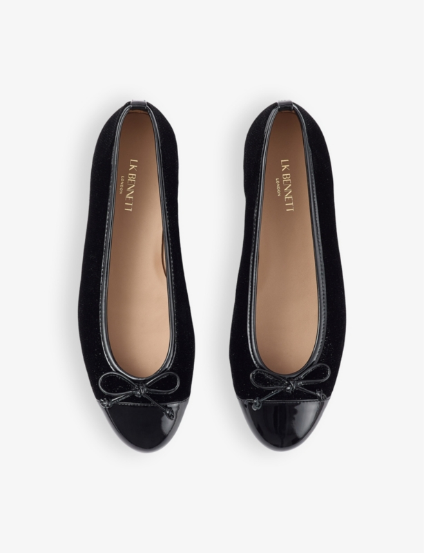 Kara contrast toe-panel leather ballerina flats