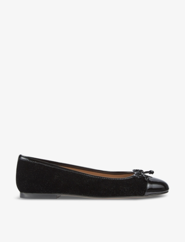 Kara contrast toe-panel leather ballerina flats