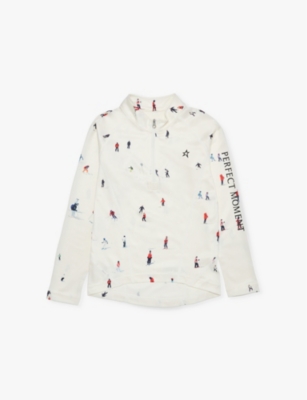Perfect Moment Thermal Brand-print Woven Top 6-14 Y In Dede Ski Print