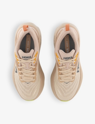 Hoka Mens Cream Vanilla F Bondi 8 Woven Low-top Trainers In Cream Vanilla F