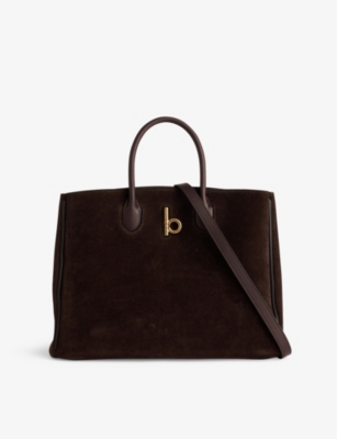 Burberry Womens Dark Brown Rocking Horse Medium Leather Tote Bag