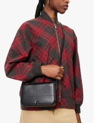 Snip topstitched leather cross-body bag