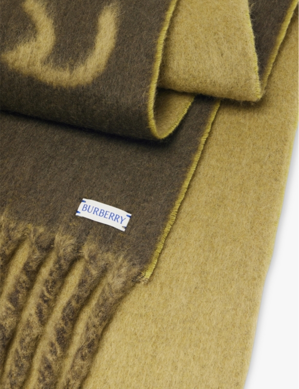 Reversible logo-jacquard alpaca-blend scarf