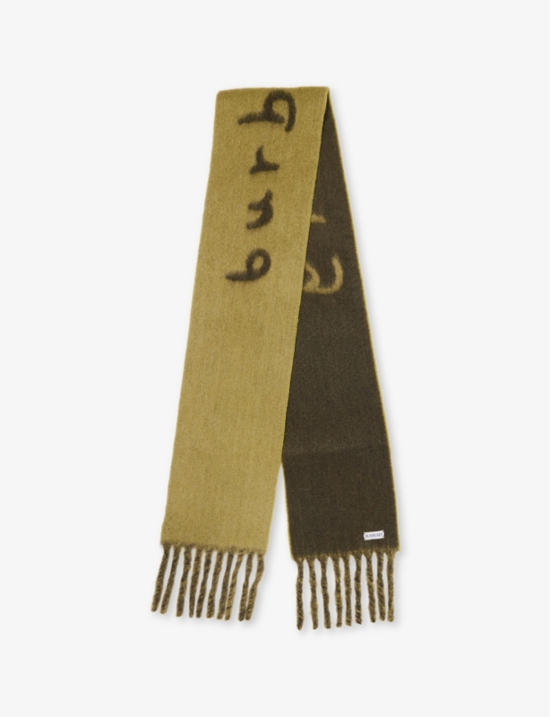 Reversible logo-jacquard alpaca-blend scarf