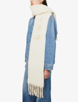 BURBERRY: Reversible logo-jacquard alpaca-blend scarf