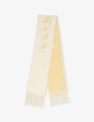 BURBERRY: Reversible logo-jacquard alpaca-blend scarf