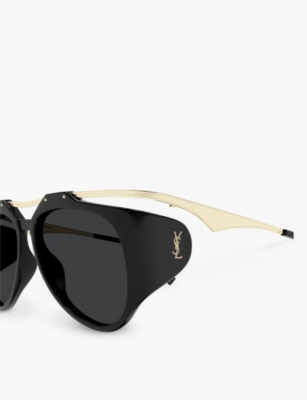 Saint Laurent 55mm Irregular Sunglasses In Black