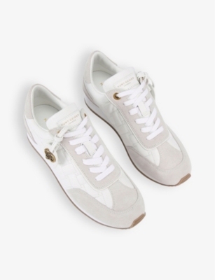 KURT GEIGER LONDON: Chelsea tag-detail faux-leather low-top&nbsp;trainers