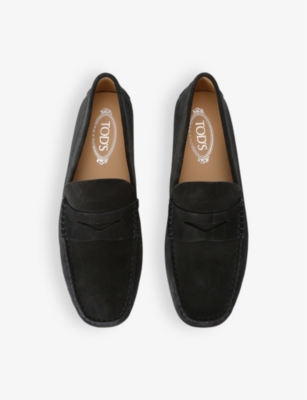 Tod's Suede Gomma Loafers In Black