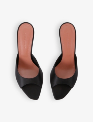 Shop Amina Muaddi Womens Black Alexa Mesh Heeled Slipper 95 Eur 37 / 4 Uk