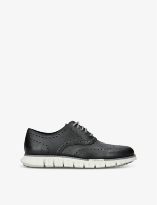 Cole Haan Leather Zerøgrand Wingtip Oxford Shoes In Black