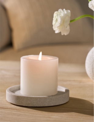THE WHITE COMPANY: Sandstone Medium Candle Plate 12.5cm