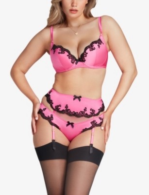 AGENT PROVOCATEUR: Molly high-rise stretch-silk suspenders