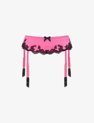 AGENT PROVOCATEUR: Molly high-rise stretch-silk suspenders