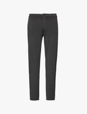 Shop 7 For All Mankind Ens Travel Chino Belt Loops Tapered-leg Regular-fit Knitted Trousers Grey Melange