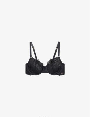 Shop Savage X Fenty Womens  Savage Not Sorry Unlined Balconette Lace Bra Size 40c - 42d In Caviar