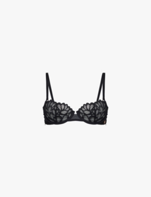 Savage X Fenty Womens Caviar Savage Not Sorry Unlined Balconette Lace Bra