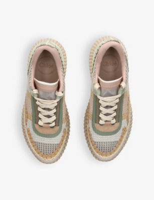 CHLOE: Nama Runner low-top mesh and woven trainers