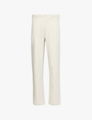 ONIA: Mid-rise straight-leg cotton and linen-blend trousers