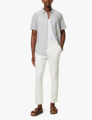 ONIA: Mid-rise straight-leg cotton and linen-blend trousers