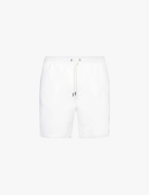 ONIA: "Air 6"" logo-tab linen-blend shorts"
