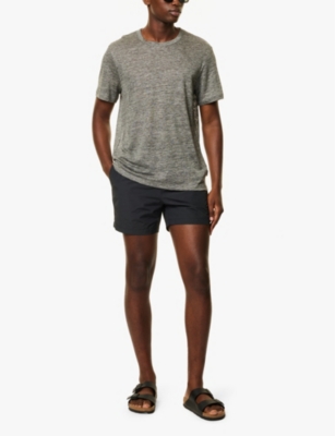 ONIA: "Charles 5"" drawstring cotton-blend swim shorts"