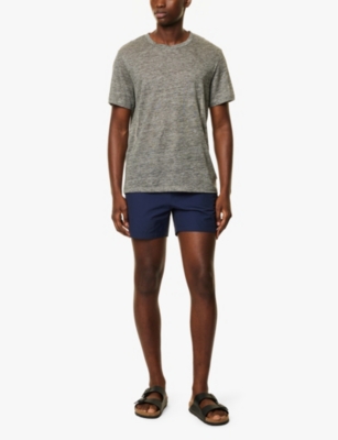 ONIA: "Charles 5"" drawstring cotton-blend swim shorts"
