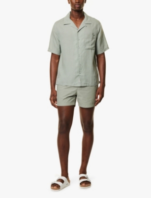 ONIA: "Charles 5"" drawstring cotton-blend swim shorts"
