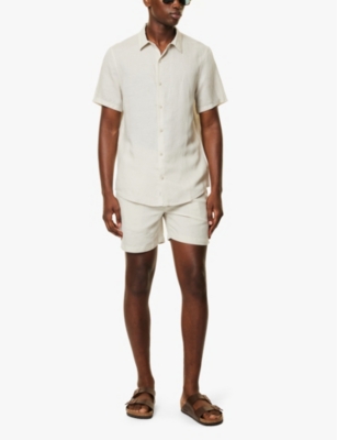 ONIA: Jack Air short-sleeve linen-blend shirt