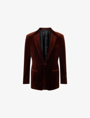 Mens Dunhill Notch-Lapel Single-Breasted Cotton-Velvet Blazer