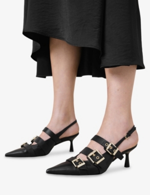 ALLSAINTS: Vivian Slingback Leather Heeled Pumps