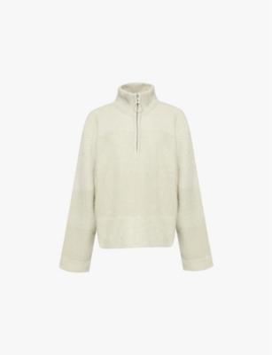 Holzweiler Green Tine Half-zip Sweater In Green Mix