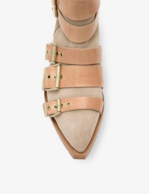 ALLSAINTS: Jane Pointed-Toe Suede Ankle Boots