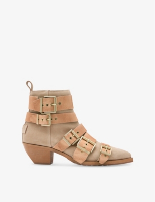 ALLSAINTS: Jane Pointed-Toe Suede Ankle Boots