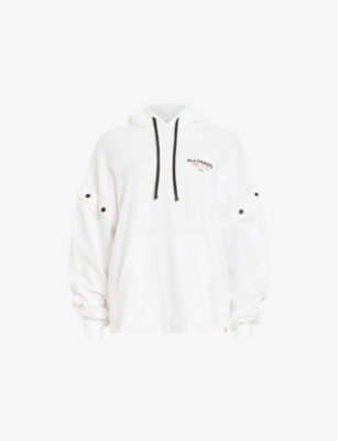 ALLSAINTS: Removable-Sleeve Brand-Print Cotton-Jersey Hoody