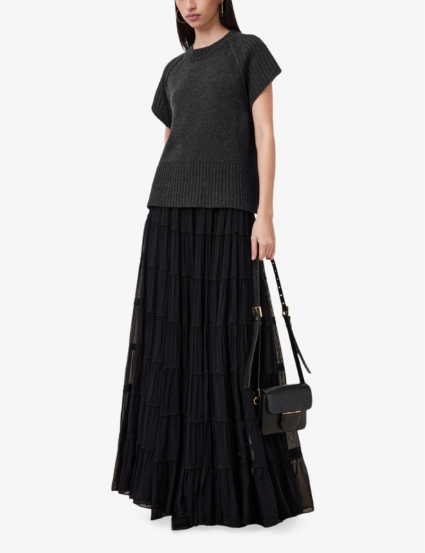 Eva Tiered Woven Maxi Skirt
