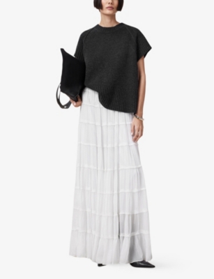 ALLSAINTS: Eva Tiered Woven Maxi Skirt