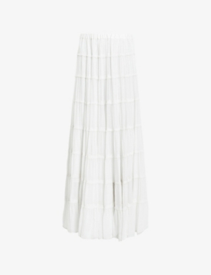 ALLSAINTS: Eva Tiered Woven Maxi Skirt