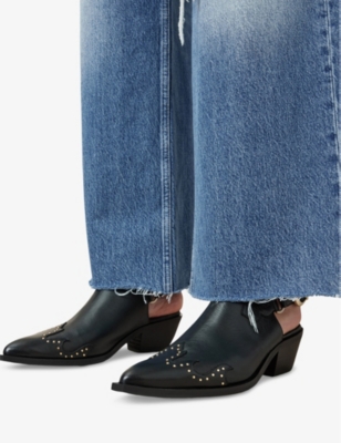 ALLSAINTS: Desola Stud-Embellished Leather Mules