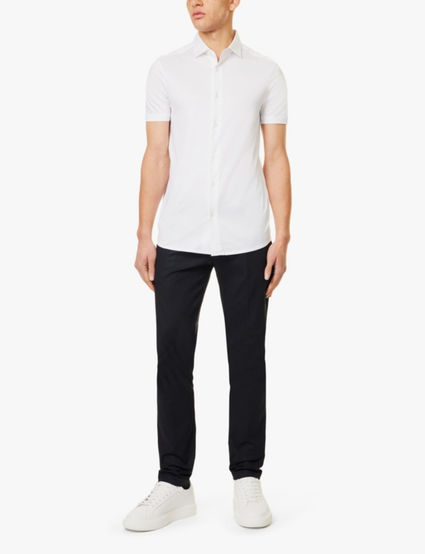 Logo-embellished short-sleeve woven shirt