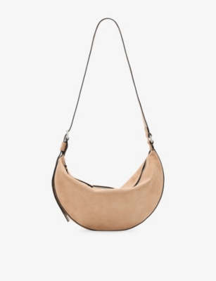 ALLSAINTS: Half Moon Suede Shoulder Bag