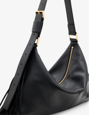 ALLSAINTS: Edbury Fringe Leather Shoulder Bag